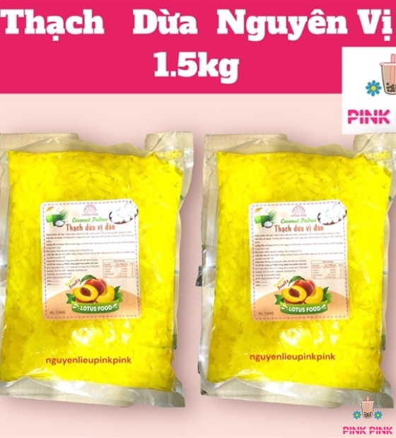 [THÙNG 10 GÓI] THẠCH DỪA BIBI 1.5KG - LOẠI:SỢI ĐÀO