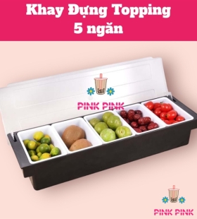 KHAY ĐỰNG TOPPING NHỰA 5 NGĂN