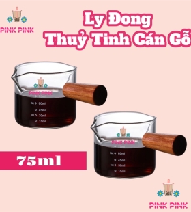 Dụng Cụ Ly đong thuỷ tinh cán gỗ 75ml