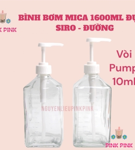 BÌNH ĐỰNG BƠM SIRO - ĐƯỜNG  NHỰA MICA 1600ML 