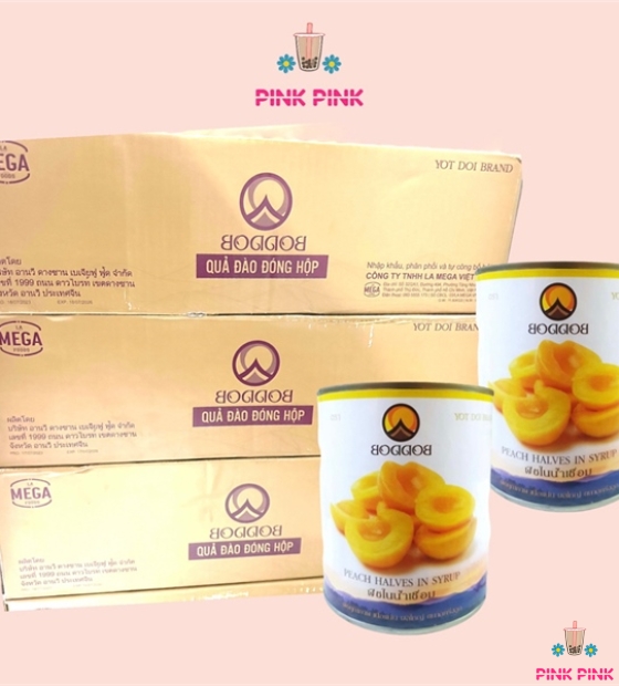 LON ĐÀO THÁI BODDOB - 820G - 12 LON